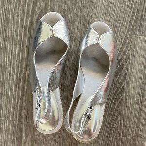 BCBGeneration Silver Heels
